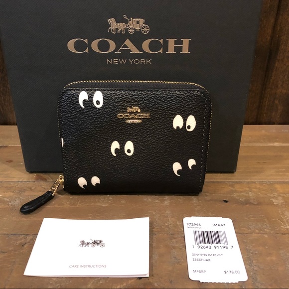 NWT Authentic Coach x Disney Eyes Zip Wallet - Picture 3 of 6